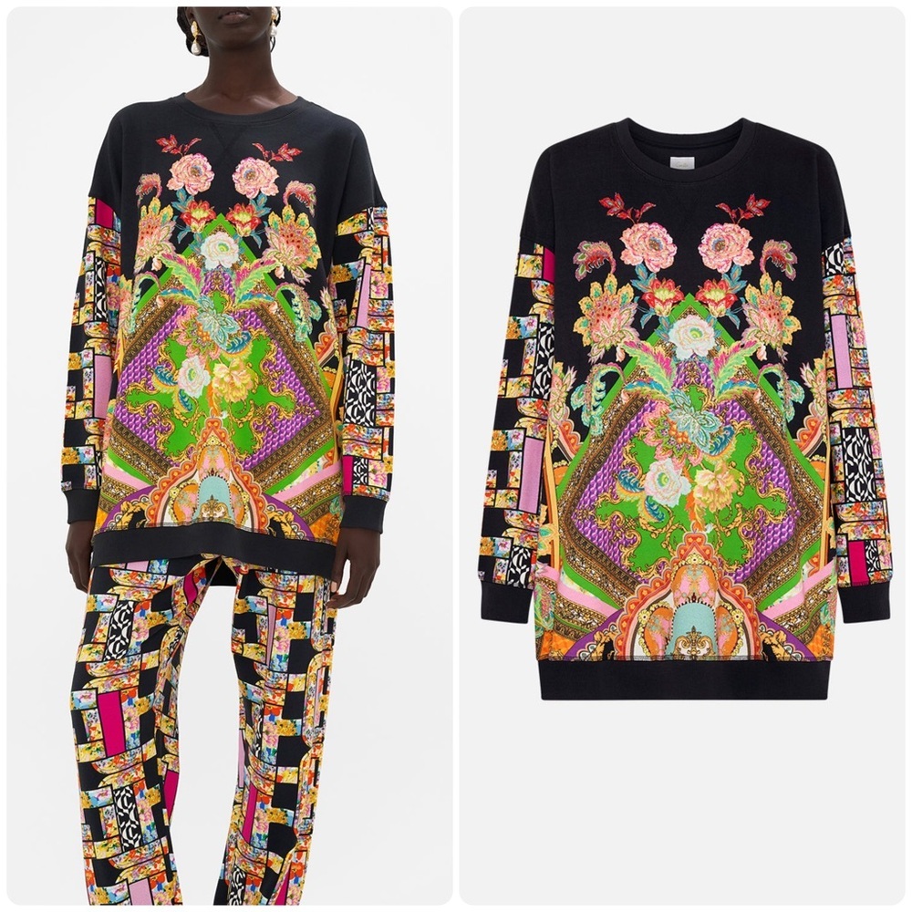 New! Camilla Multicolor Signora Milano Oversized Sweater 🖤 Small - Picture 3 of 16